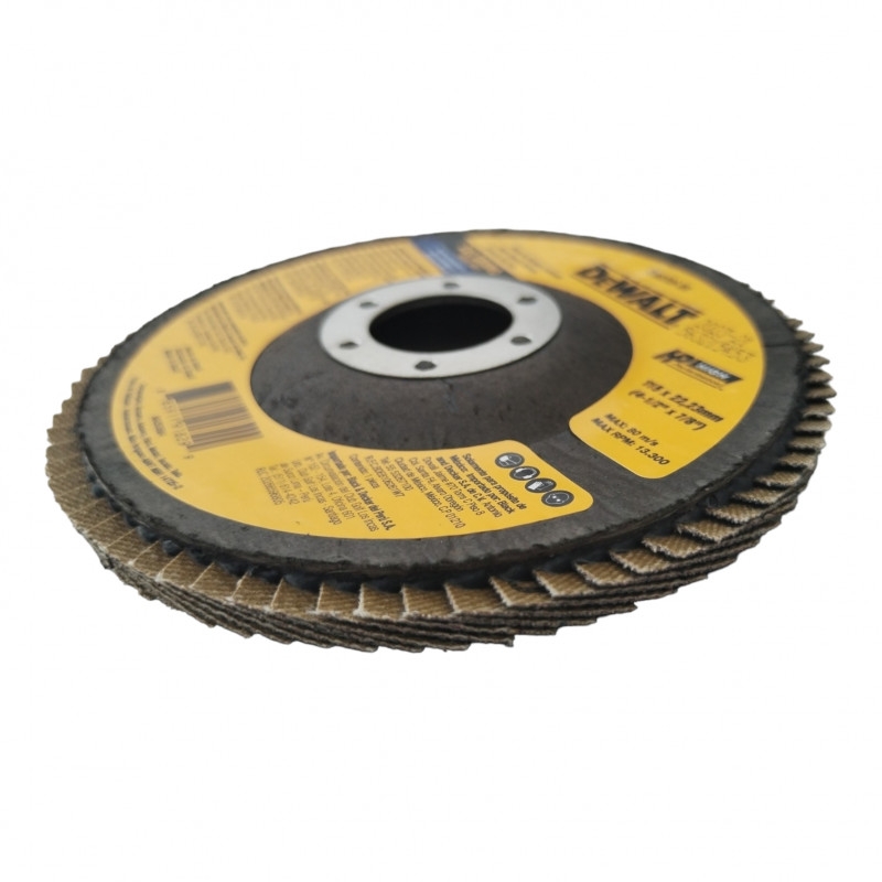 DISCO DE ZIRCONIO 4 1 2 PULG X 7 8 PULG GRANO 80 FLAP DISC MARCA DEWALT