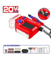 ROTO TOOL/RECTIFICADOR DE MATRICES, INALAMBRICO 20VOLT, 5000 a 33000 RPM. 40 ACCESORIOS, SIN BATERIA NI CARGADOR. EMTOP