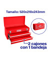 CAJA METALICA PARA HERRAMIENTAS CON 2 GABETAS. MARCA EMTOP