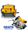 CEPILLO DE BANCO 13 PULG, MOTOR 15 AMPERIOS, 20,000RPM, CABEZAL DE 3 CUCHILLAS, GRATIS SIERRA CIRCULAR DWE560. DEWALT